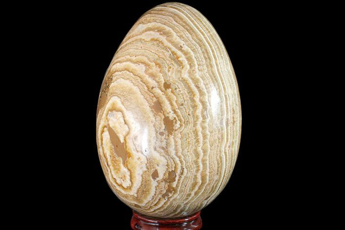 Polished, Banded Aragonite Egg - Morocco #161245